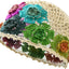 Gorro ganchillo flores elegante para compras al aire libre