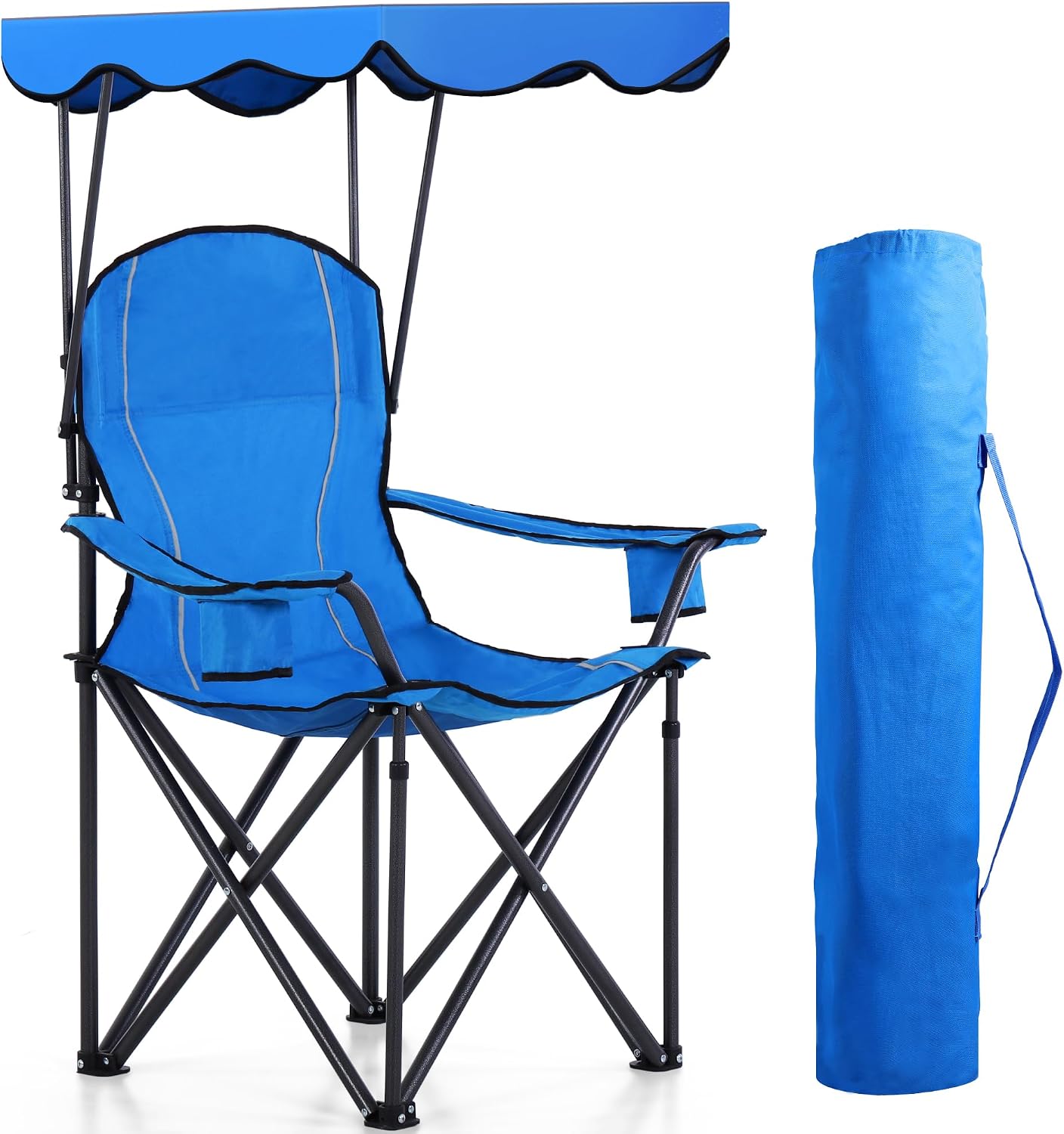 Silla campamento reclinable plegable con toldo 350lb