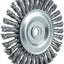 Rueda alambre 4" acero 0.020" eje 1/2-3/8 comp 5 pzas