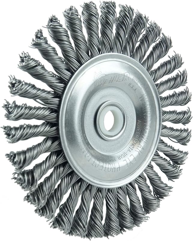 Rueda alambre 4" acero 0.020" eje 1/2-3/8 comp 5 pzas