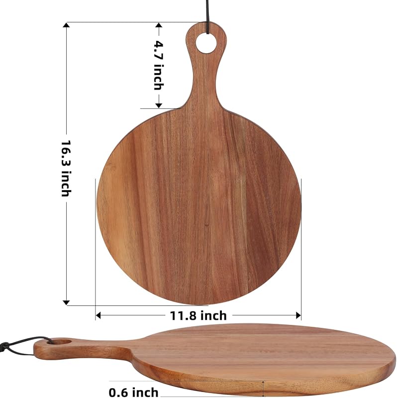 Tabla cortar acacia asa para charcutería 16.3x12pulg