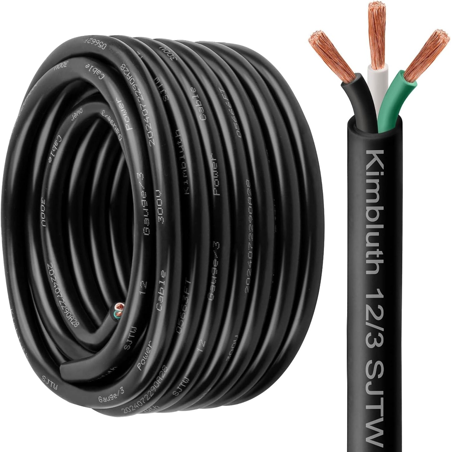 Cable extensión eléctrico 12/3 cobre 100pies trabajo pesado