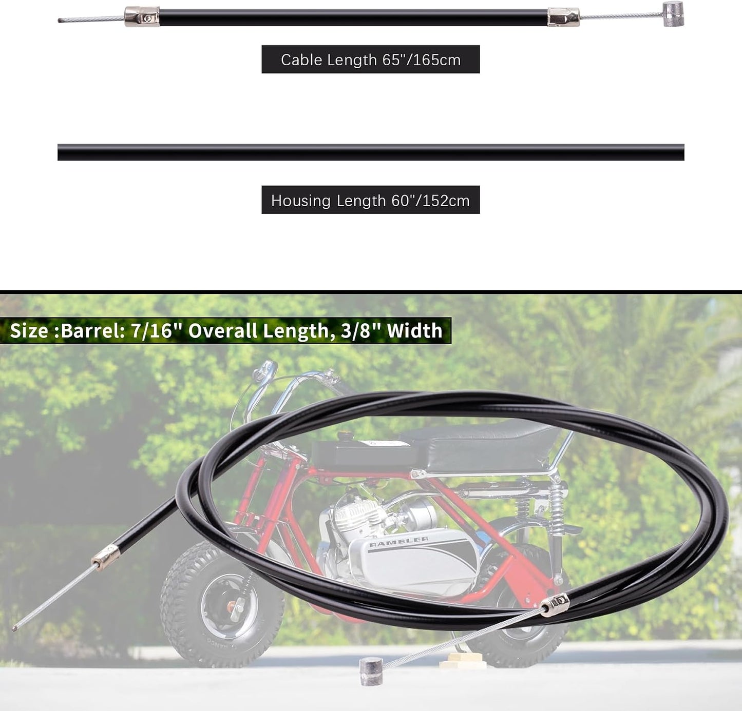 Kit cable acelerador 1.52m para Go Kart bicicleta mini ATV