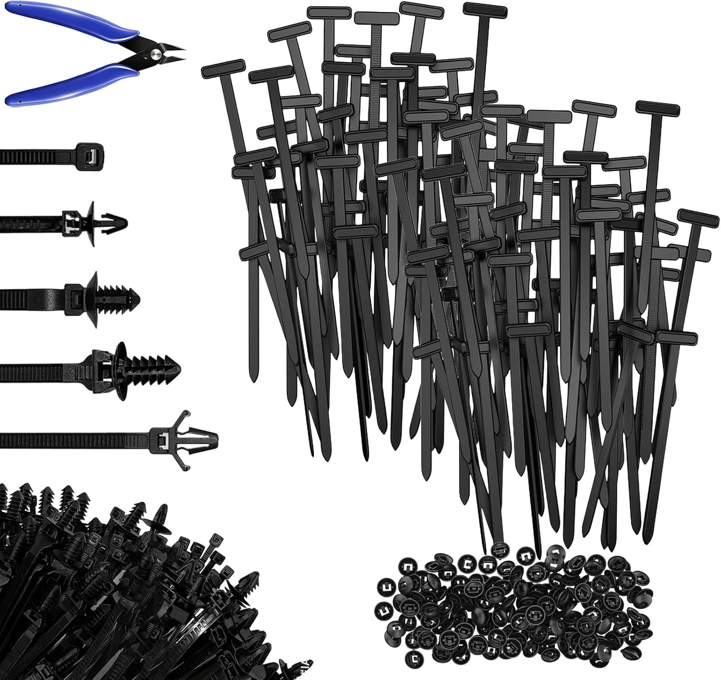 Kit bridas nailon autoblocantes UV 60 clips cables