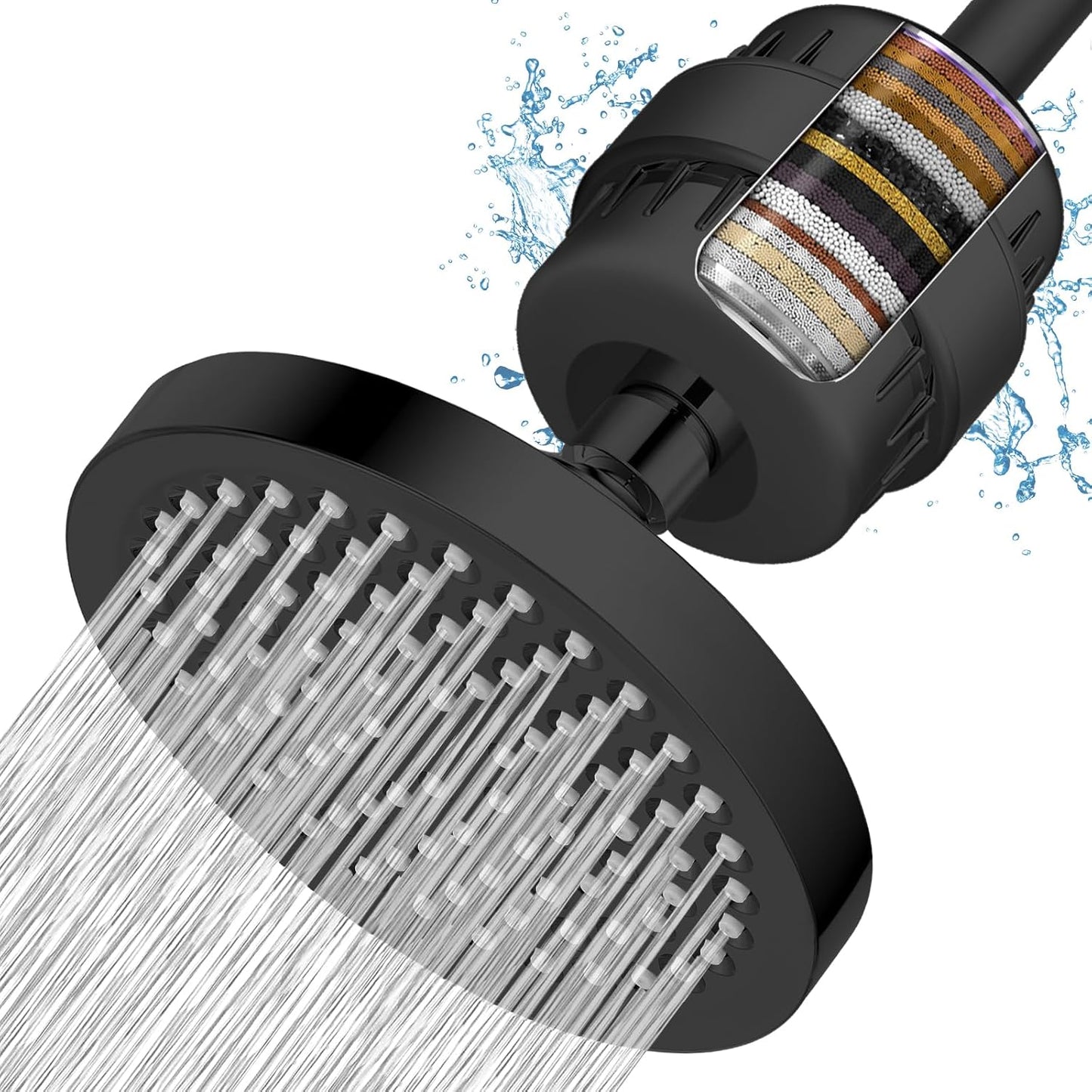 Cabezal ducha filtrado para agua dura elimina cloro