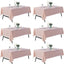 6 Manteles 60x144pulg Rosa Polvoriento Resistentes Manchas