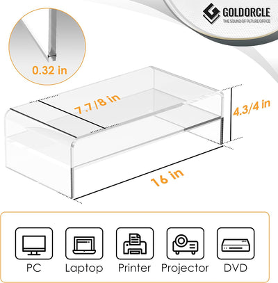 Soporte monitor acrílico transparente grande
