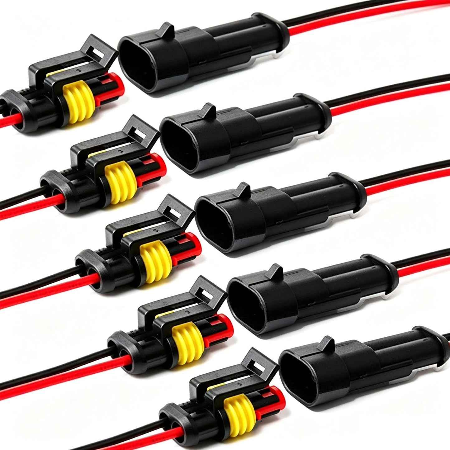 Conector eléctrico impermeable 16 AWG 2 pines para auto camión barco