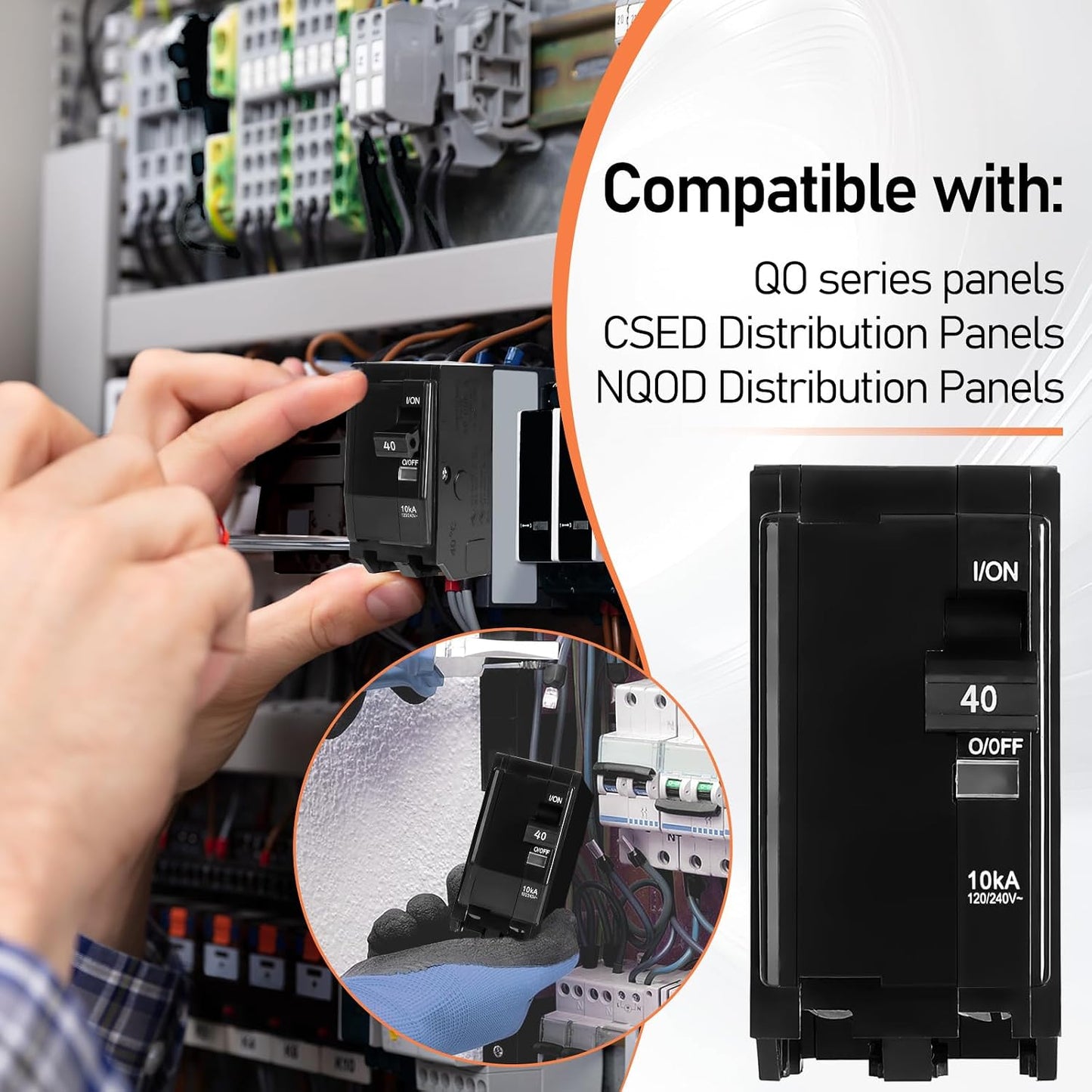 Disyuntor 2P 40A en tándem con luz indicadora
