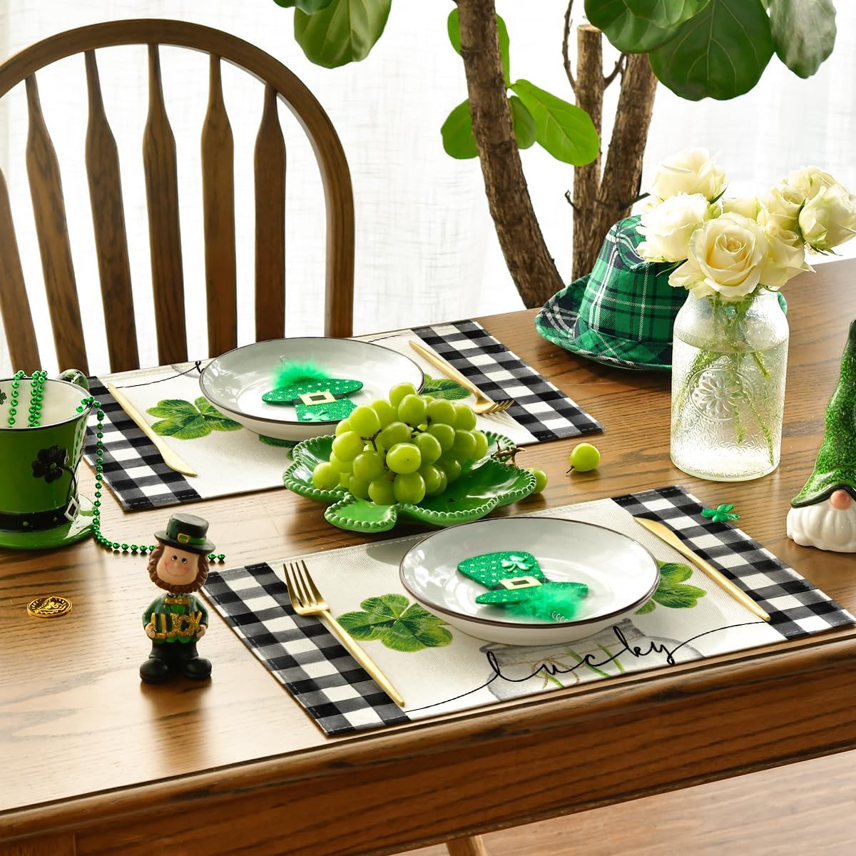 Set 4 Manteles San Patricio Trébol 12x18pulg
