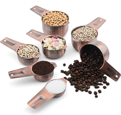 Juego 20 tazas y cucharas medidoras acero inox con imán