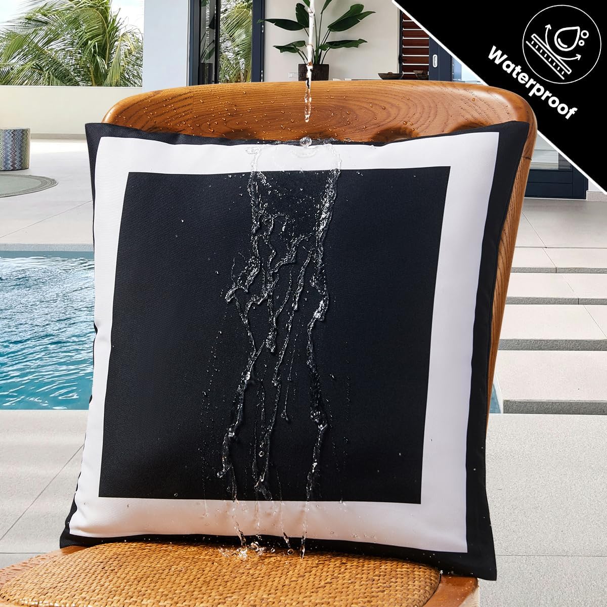2 Pzas Fundas Almohada Exteriores 16x16" Color Negro