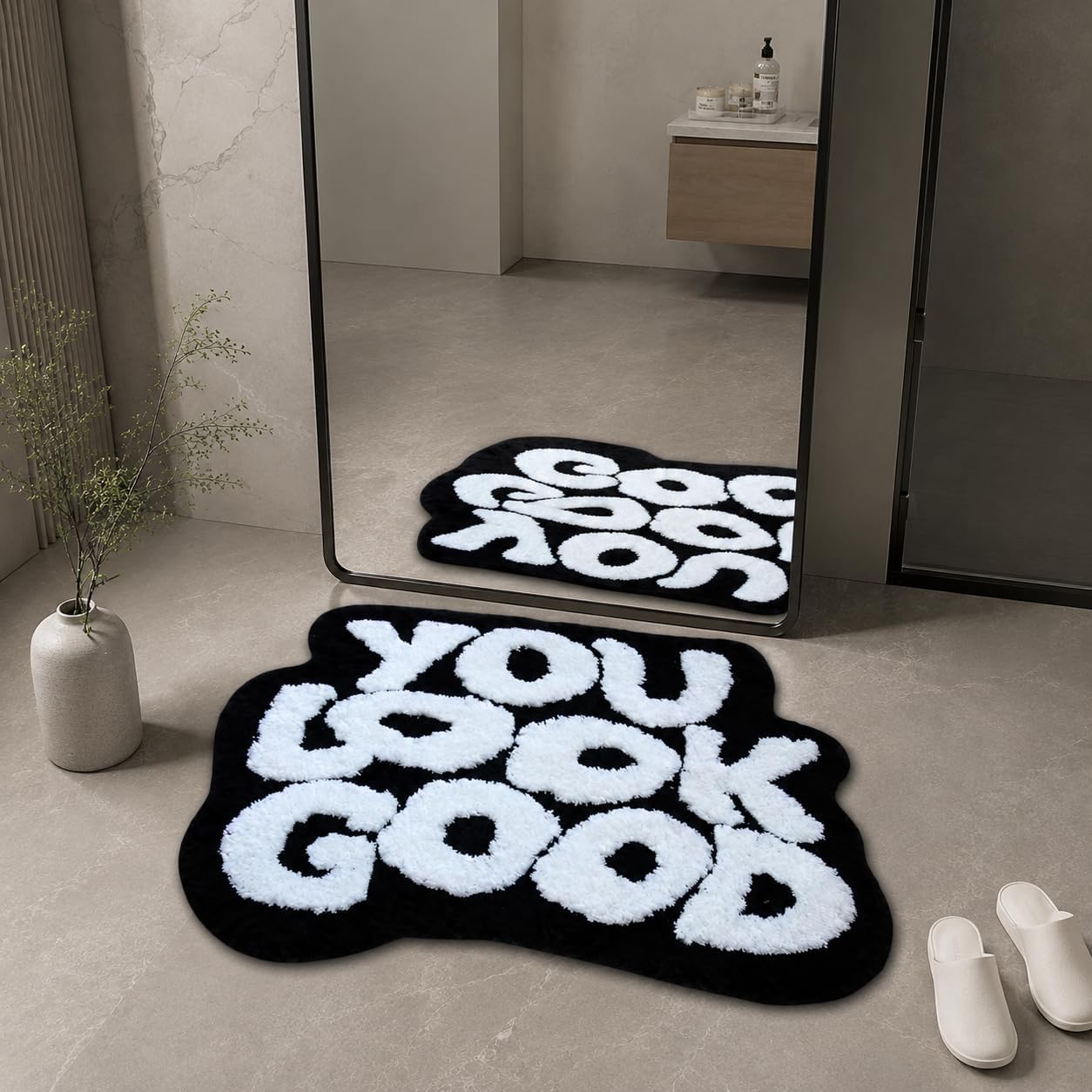 Alfombra baño 25x21" microfibra suave antiderrap lavable