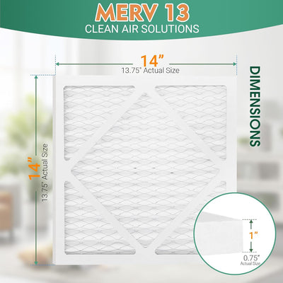 Filtro aire plisado MERV 13 paquete 6 13.75x13.75pulg