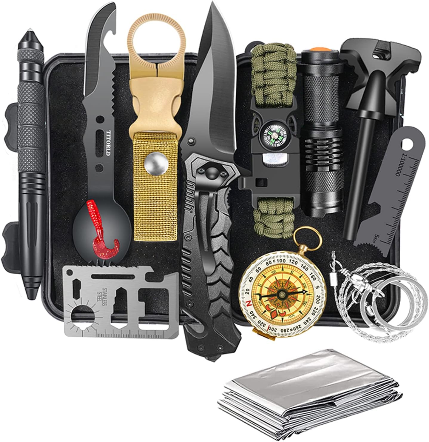Kit supervivencia 14en1 regalo hombre pesca camping