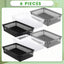 6 Cestas Plástico 6.5x2.4" Organizadoras Cajones Aula