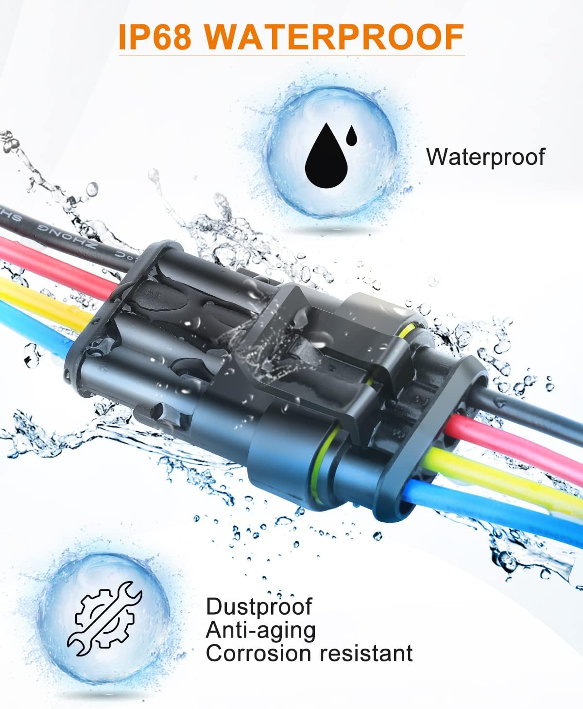 Conector 4 pines impermeable 16 AWG para coche camión barco