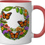 Taza Cerámica Mariposa Oruga Rojo/Blanco