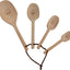 Set 4 cucharas medidoras madera haya tallada natural