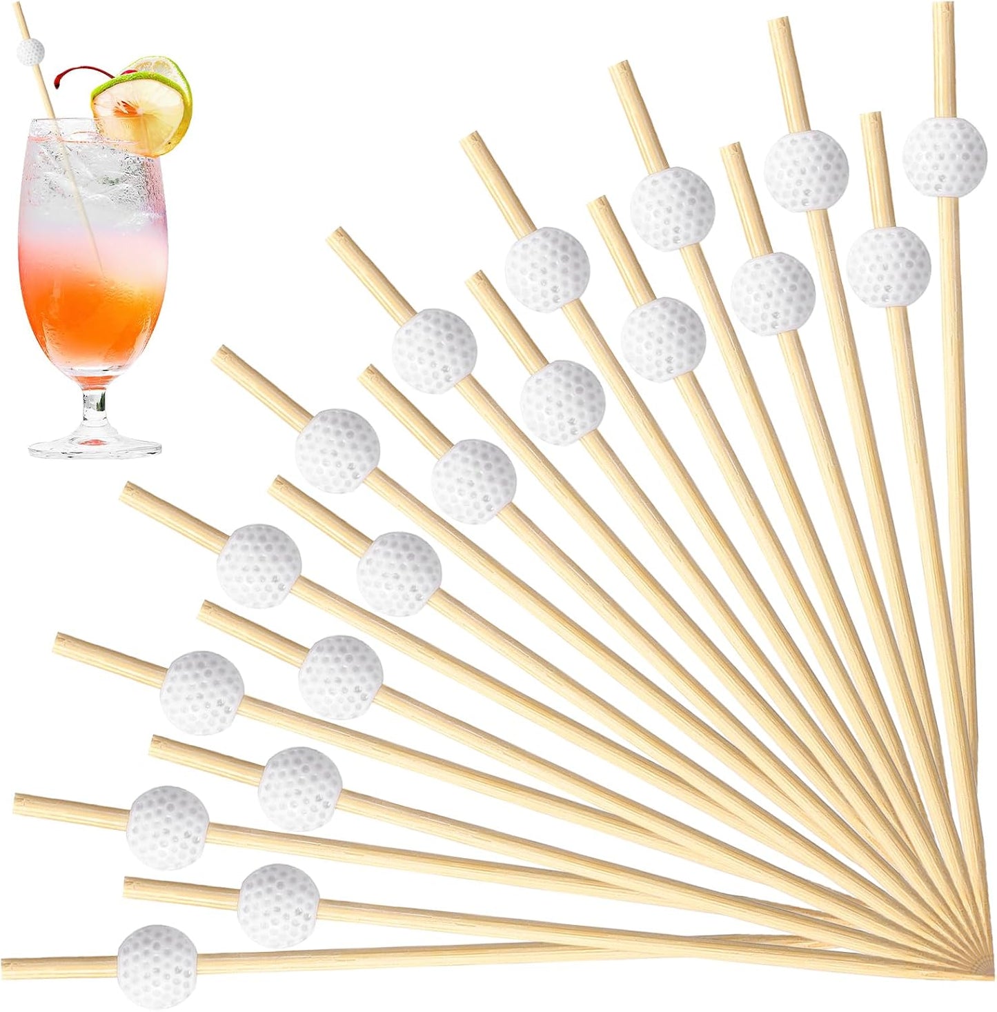 300 Pzas Palillos Bambú 4.72pulg para Aperitivos y Cóctel