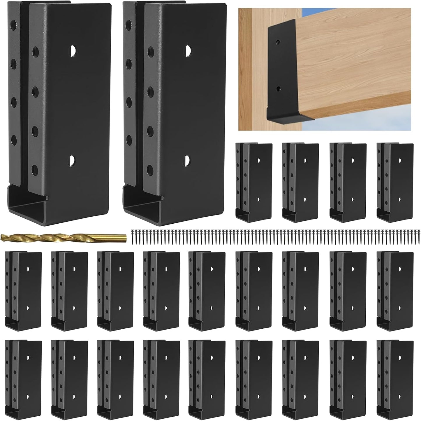 Percha oculta viga 2x6pulg soporte barandilla acero
