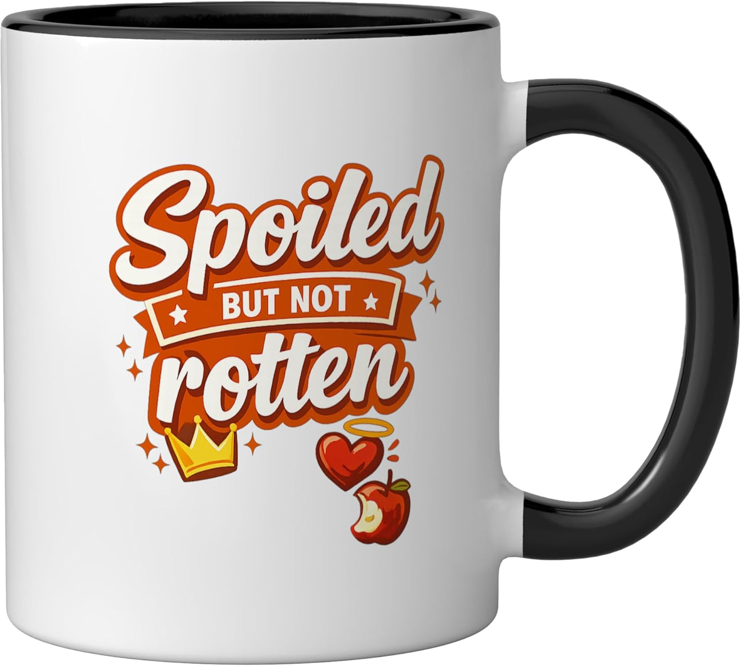 Taza Cerámica Humor Spoiled But Not Rotten Negro/Blanco
