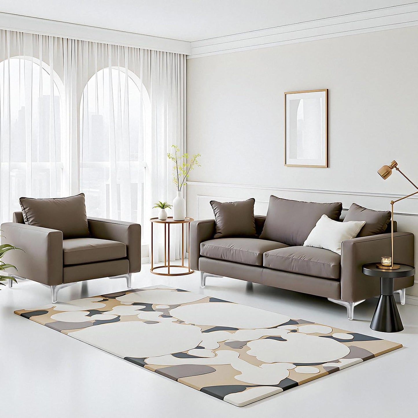 Set 4 patas muebles 5pulg modernas níquel
