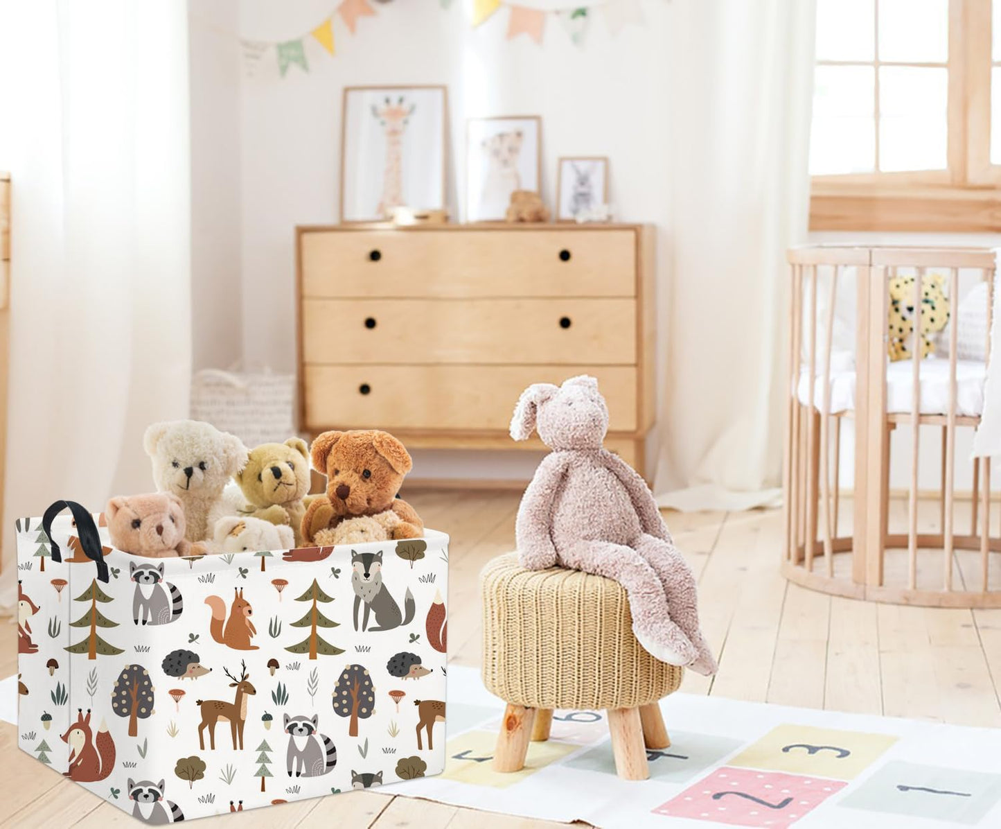 Cesta regalo rectangular para juguetes niños estante