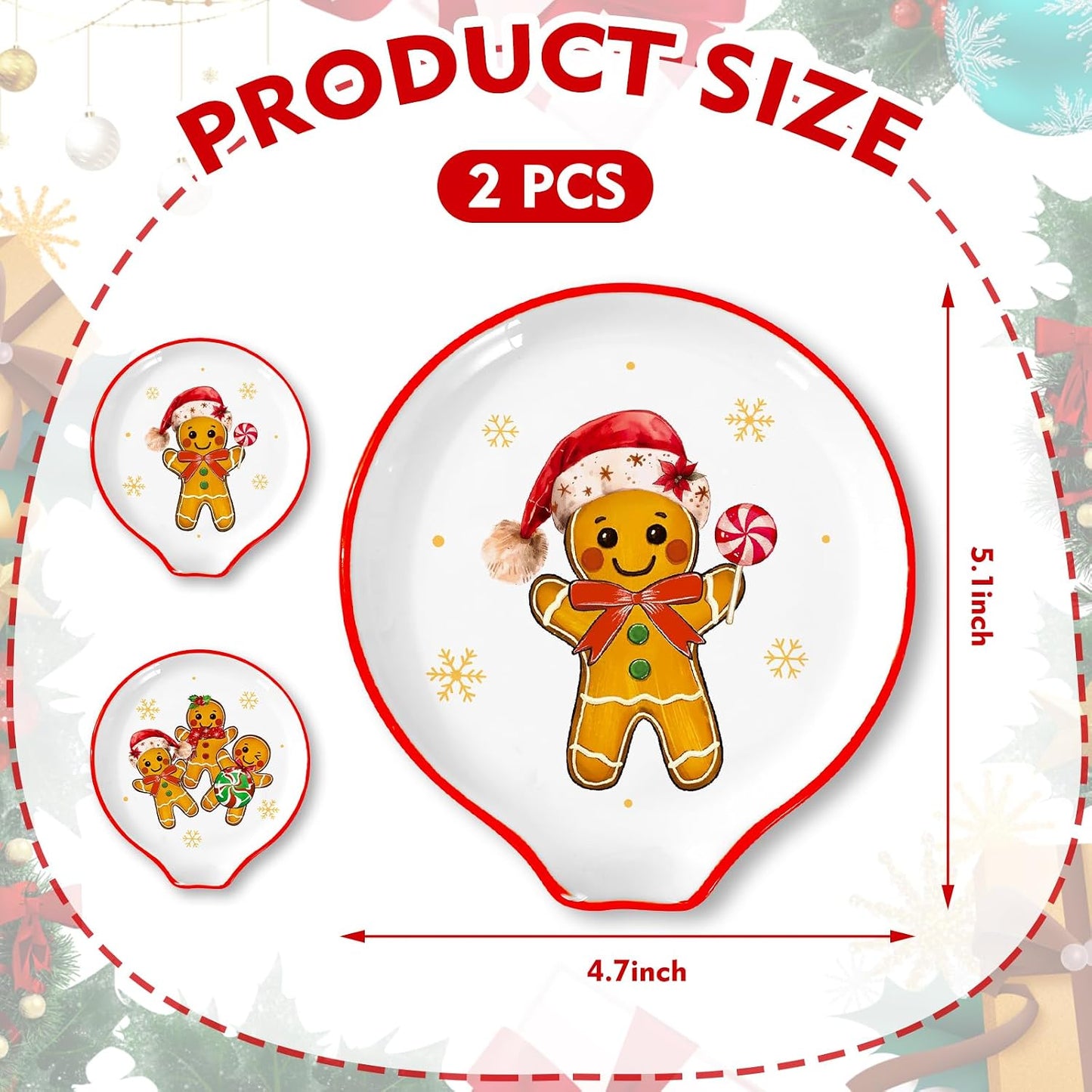 2 Pzas Soporte Cucharas Café Navidad 4.7pulg