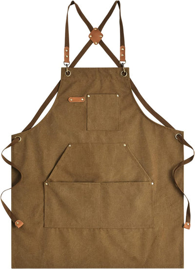Delantal lona para hombre chef con bolsillos 16oz