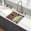 Fregadero cocina acero inox 24x19pulg estación trabajo