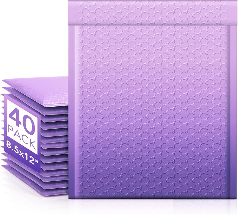 40 Sobres Burbujas Gruesas 8.5x12pulg Gradiente Púrpura