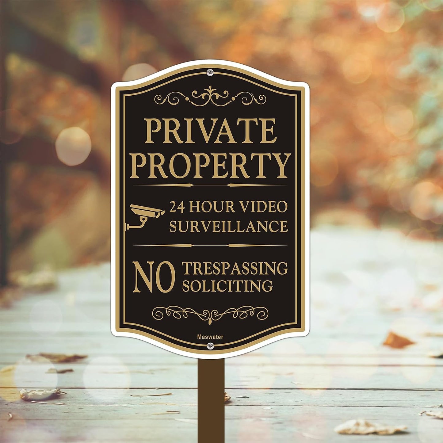 Señal privada no trespassing aluminio 12x18 2 pzas