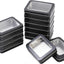 12 Latas Metal Rectangulares Tapas Transparentes 4.5x3.3"