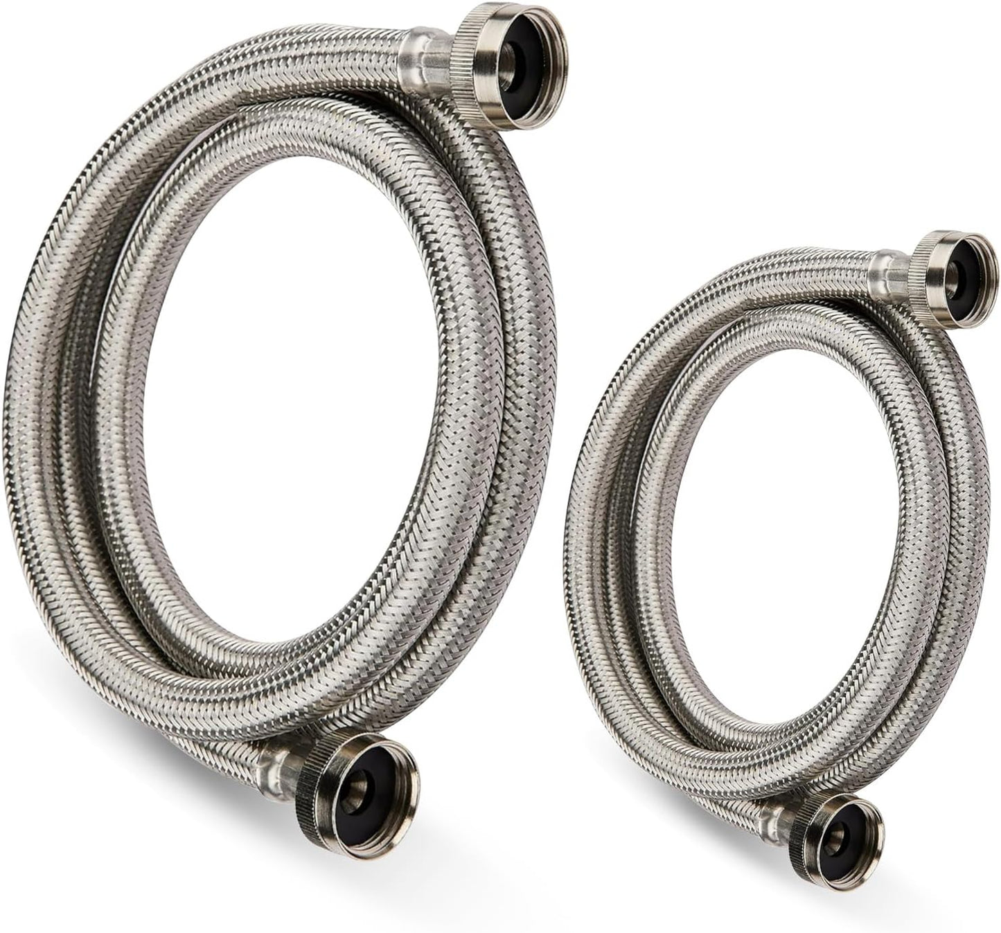 Mangueras lavadora acero inox 4ft pack 2 universal flexible