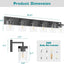 Luz tocad. baño 6 luces cuadrada negra sala dormitorio