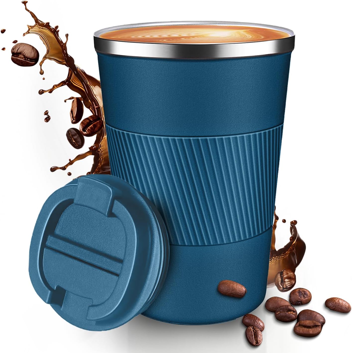 Taza café viaje 12oz acero inox aislada con tapa