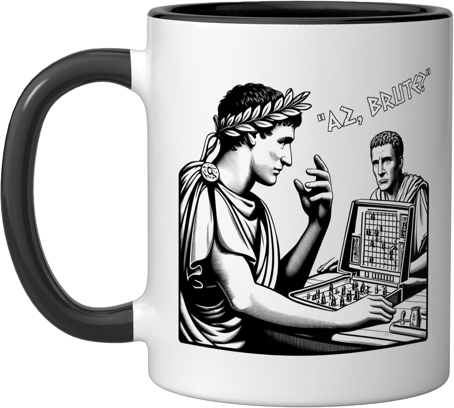 Taza Cerámica Juego Julius Caesar y Brutus Negro/Blanco