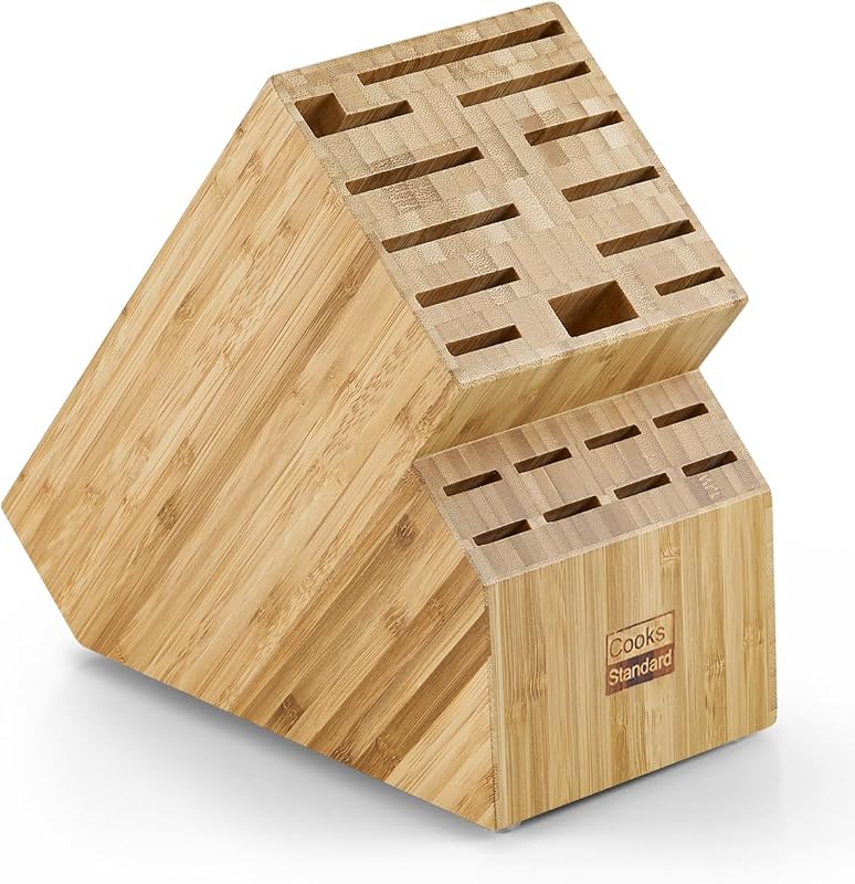 Bloque cuchillos bambú 20 ranuras soporte encimera cocina