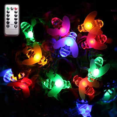 Cadena luces abeja 19.6ft 40 LED con control remoto jardín