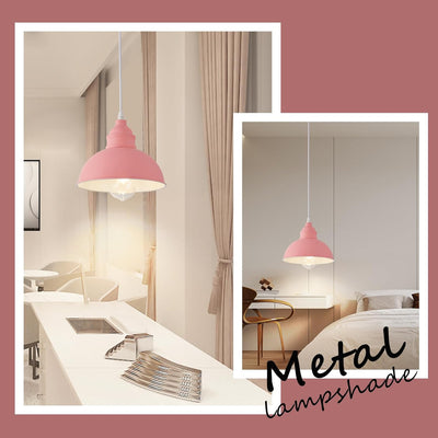 Lámpara colgante enchufable 15ft metal sala cocina color rosa