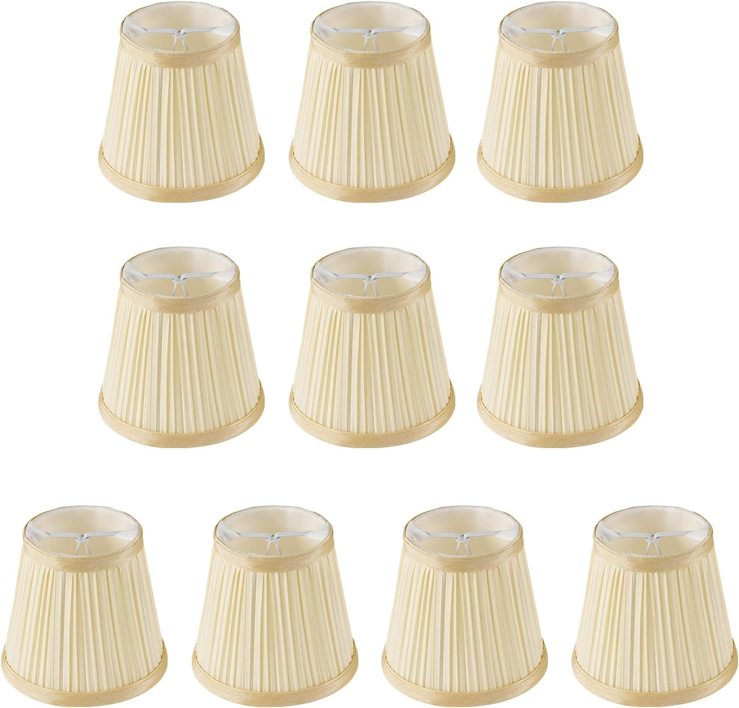 Set 10 pantallas lámpara plegables estilo Imperio beige