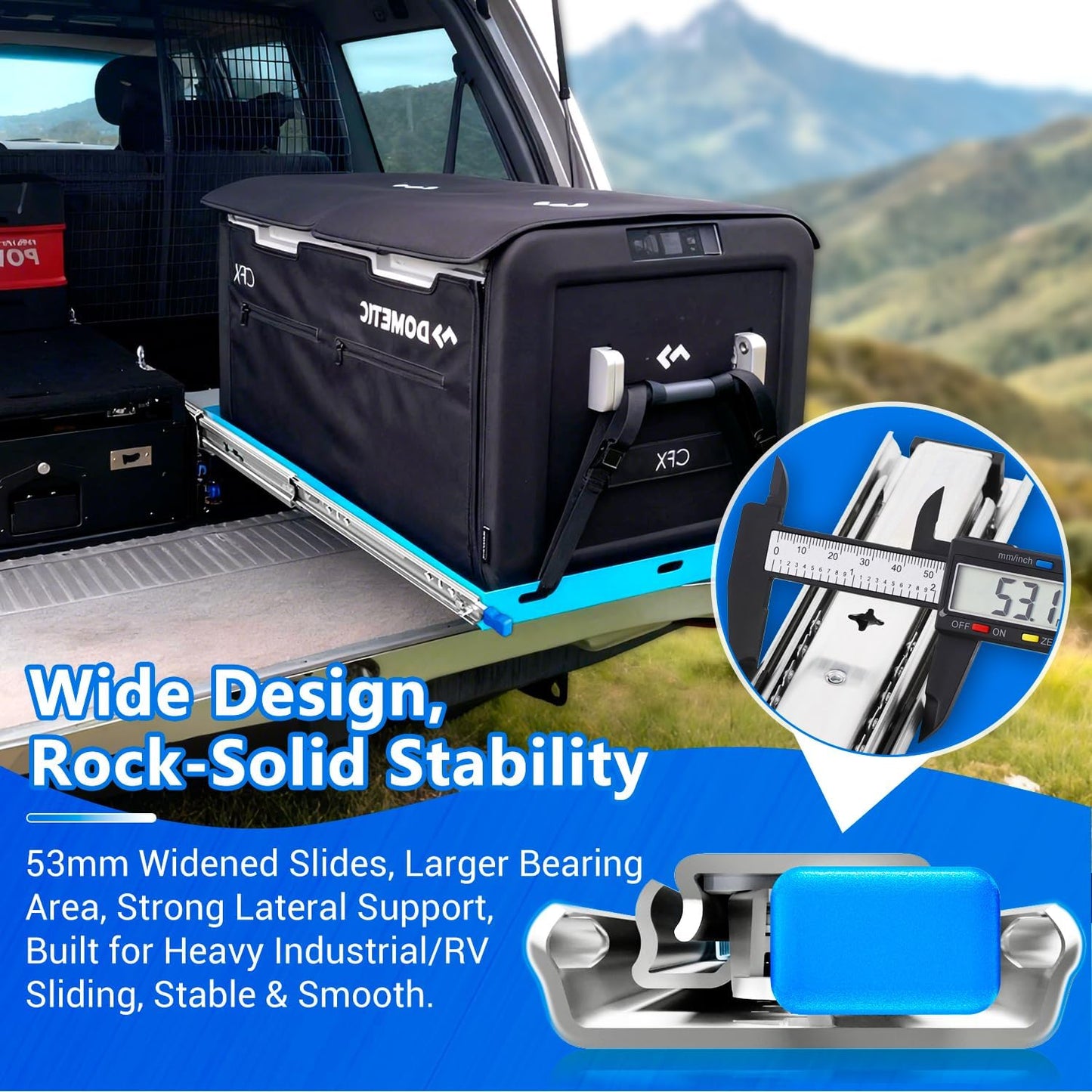 Cajón con candado deslizadores 500lb carga lateral