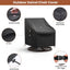 Funda silla giratoria exterior 33x37x38.5" 2 Pzas negro