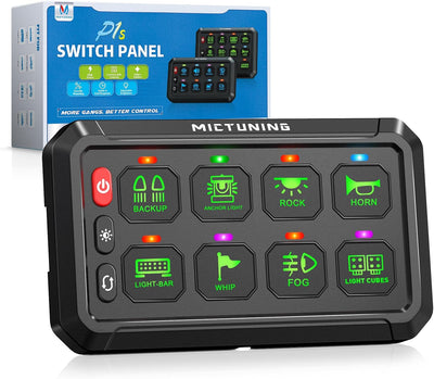 Panel interruptor 8 bandas P1S G08X con caja fusibles