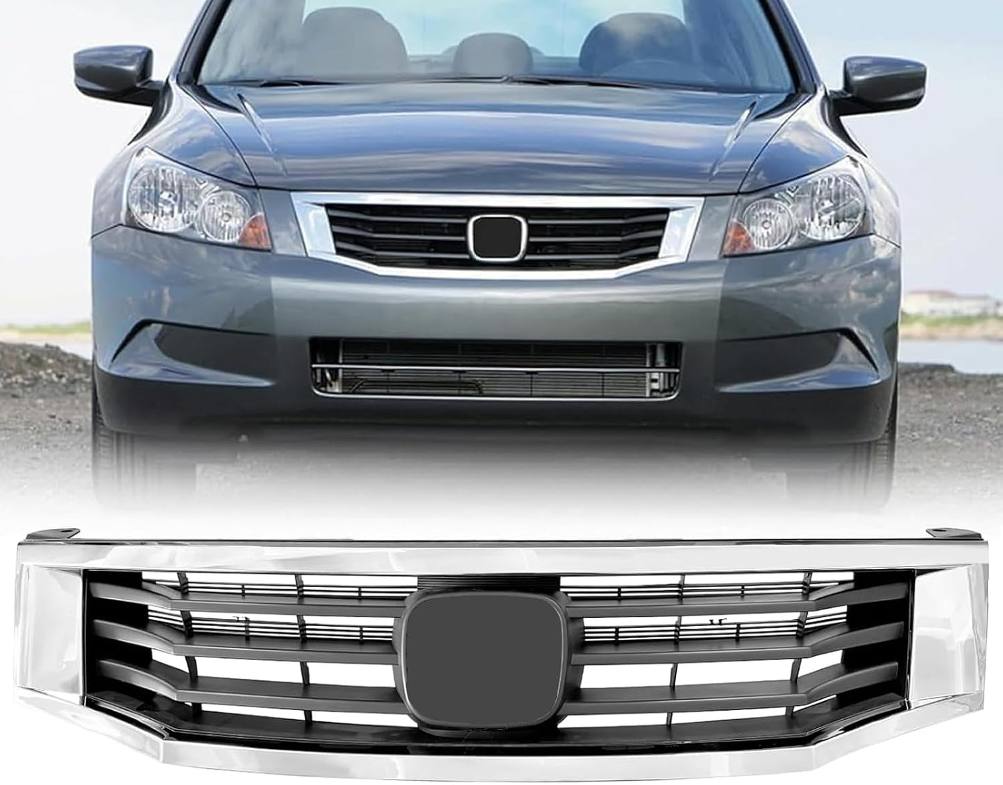 Parrilla delantera Honda Accord negro cromada parachoques