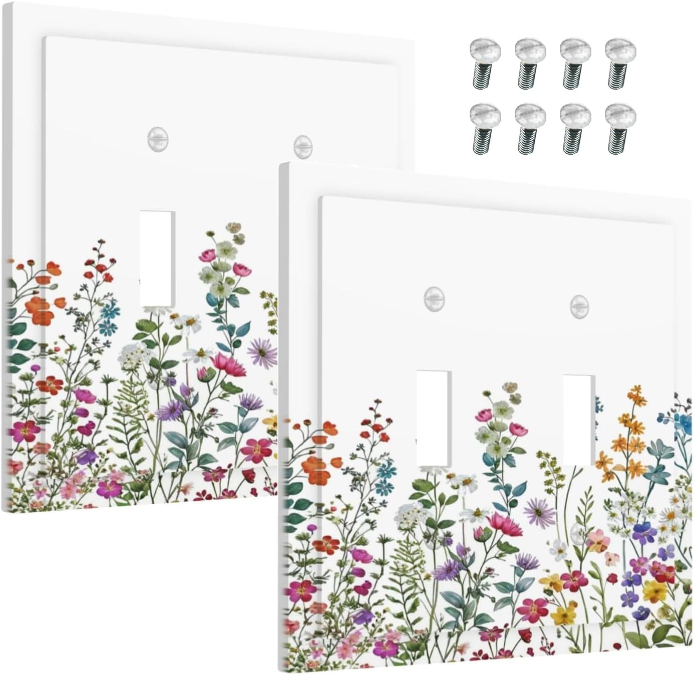 Cubiertas decorativas para interruptor 2 gang flores rústicas