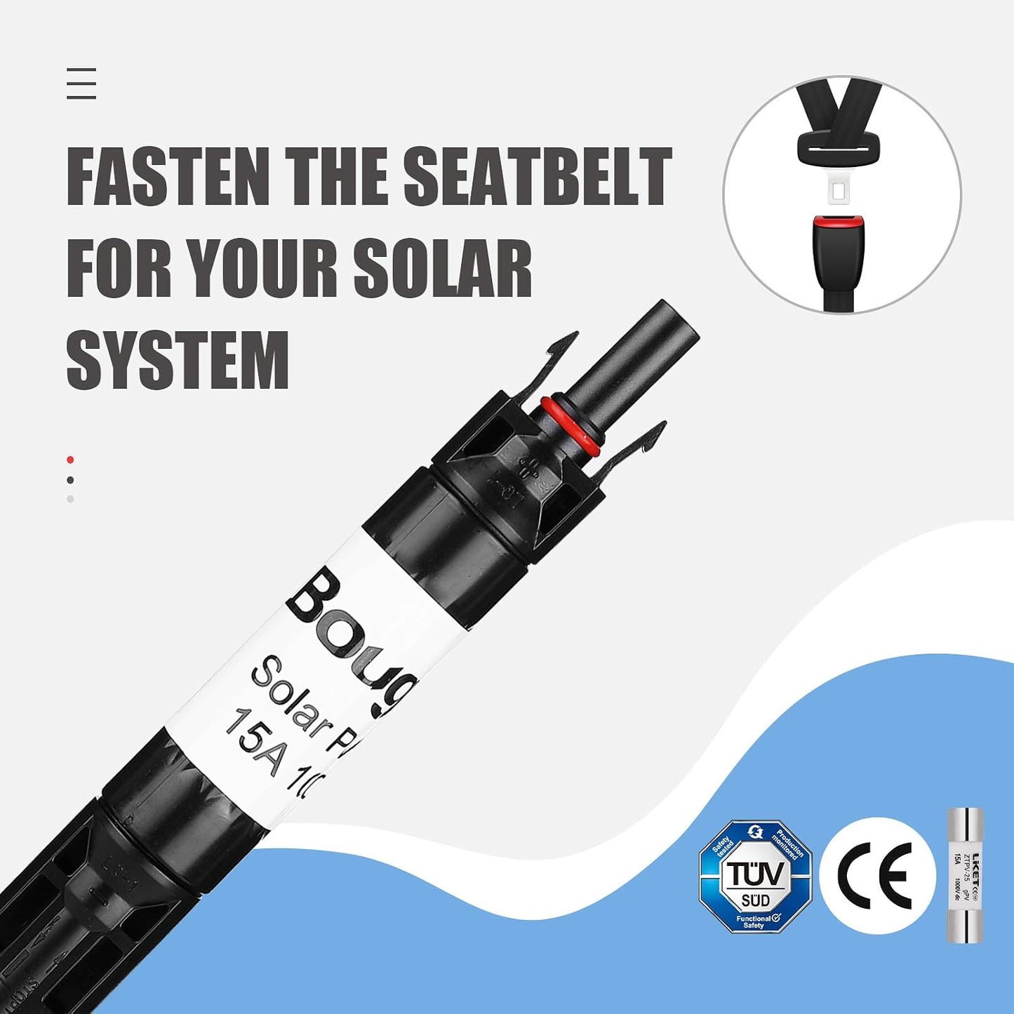 Portafusibles solares 15A para panel y controlador