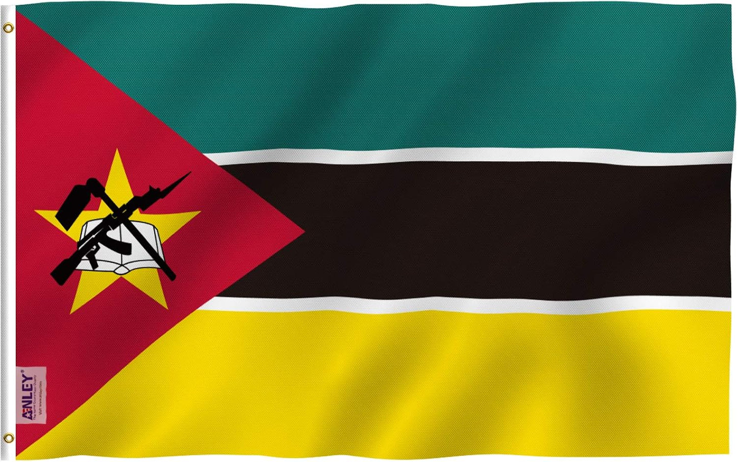 Bandera Mozambique 3x5ft poliéster ojales latón
