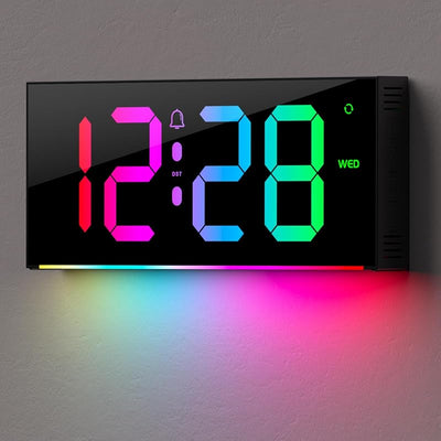 Reloj pared digital RGB con control remoto luz nocturna